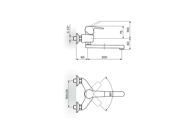 Baterija za sudoperu/lavabo Cubo, Modeli: Za sudoperu/lavabo-2