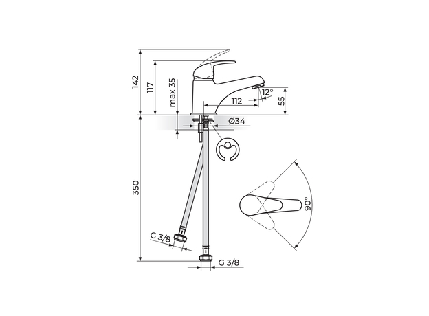 Baterija za lavabo Perla, Modeli: Za lavabo-2