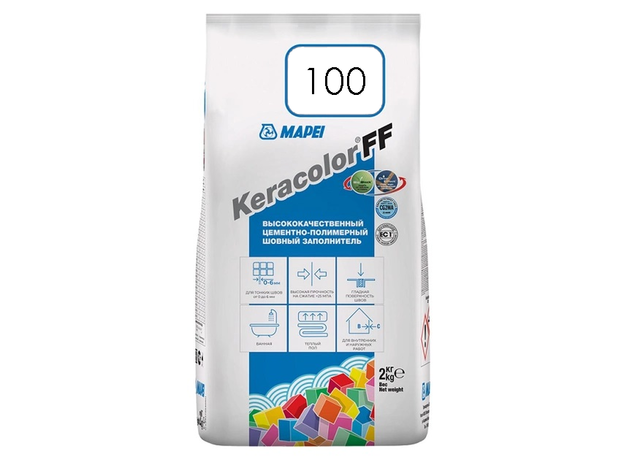 Mapei Keracolor FF 100 bela – fug masa (2kg), Boja: 100-