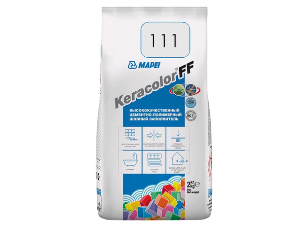 Mapei Keracolor FF 111 srebrno siva – fug masa (2kg), Boja: 111-
