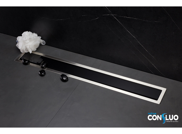 Tuš kanalica Confluo Premium Line 65cm crno staklo-3