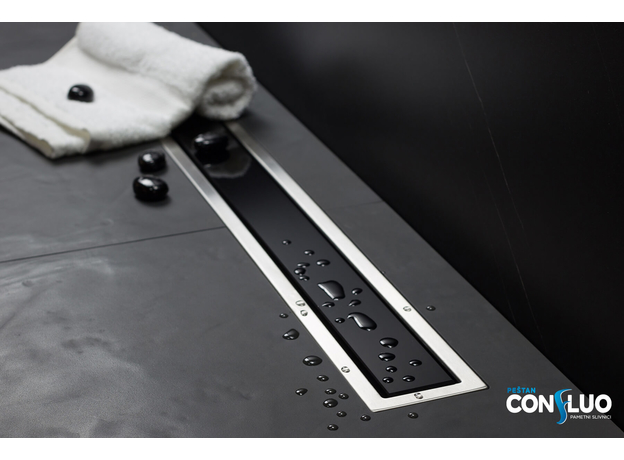 Tuš kanalica Confluo Premium Line 75cm crno staklo-4