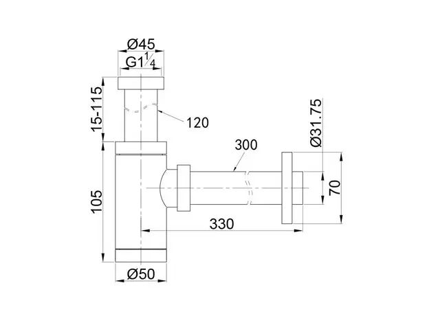 Podsklop sifona za lavabo - Black-2