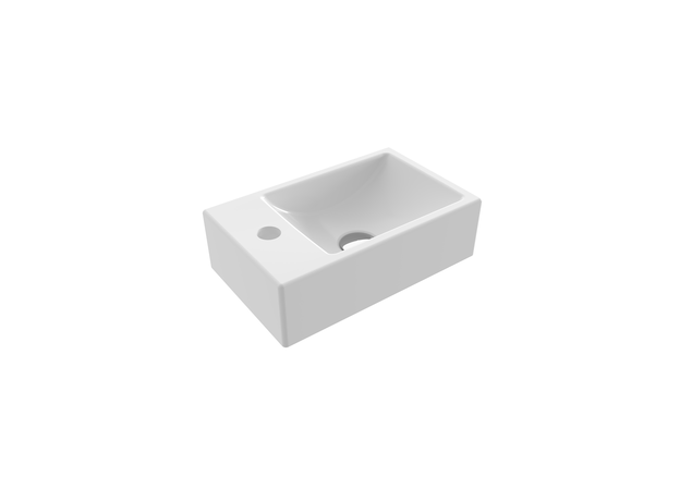 Milano lavabo 37x23cm, levi otvor, Dostupne boje: Beli, Model: Levi-
