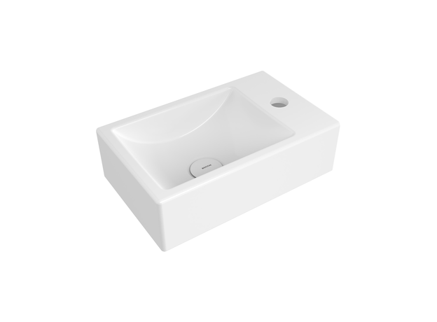 Milano lavabo 37x23cm, desni otvor, Dostupne boje: Beli, Model: Desni-