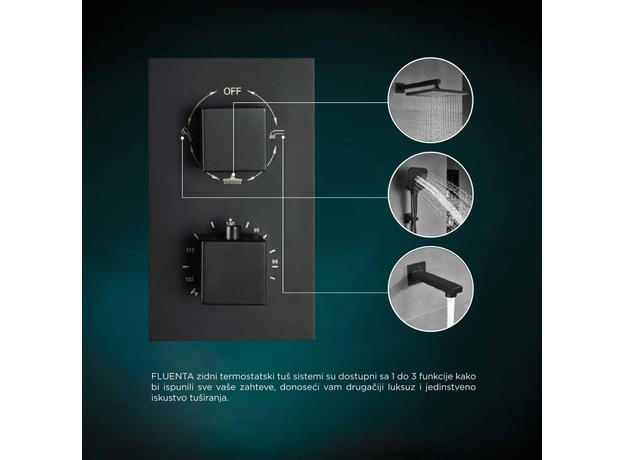 Uzidna termostatska baterija za tuš Fluenta QIW-TS bakar, Modeli: QIW-TS Bakar-3