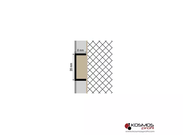 Lajsna bordura B-20 3m/20mm srebro-mat-2