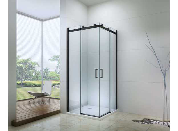 Tuš kabina EX-803 90x90cm Matt Black, Dimenzija: 90x90, Boja profila: Mat Crni, Vrsta stakla: Providno-