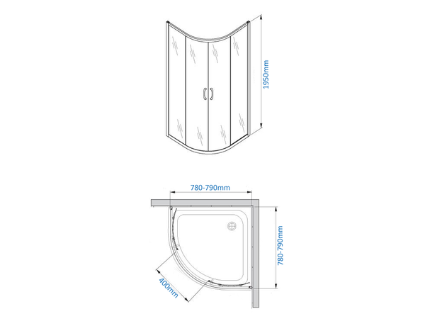 Tuš kabina 6012 R80 Braon, Dimenzija: R80, Vrsta stakla: Braon-3