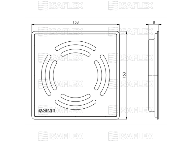 Rešetka Vir 15x15 sa inox okvirom 7041-2