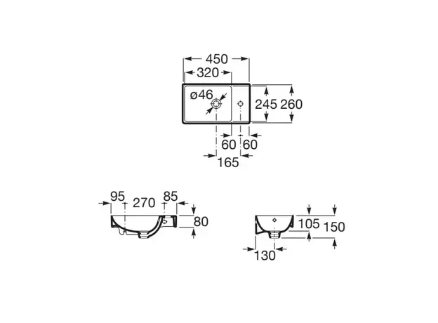 Lavabo ONA Roca 45x26cm-2
