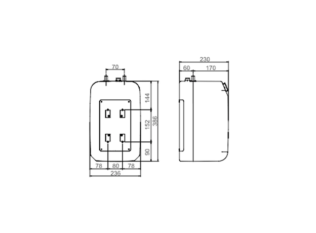 Bojler Termorad BT 6L NM bez pritiska, Model: Bez pritiska, Kazan: Prohromski, Zapremina: 6L, Montaža: Niskomontažni-2