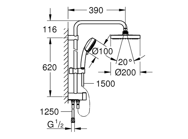 Usponski tuš New Tempesta Cosmo-2