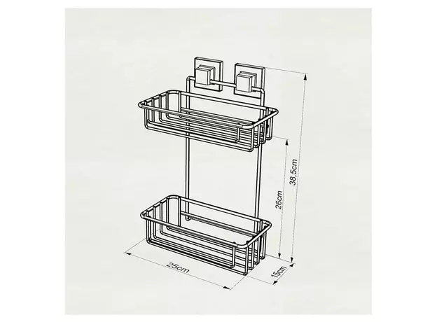 Žičana polica dvodelna DM256 Black-3