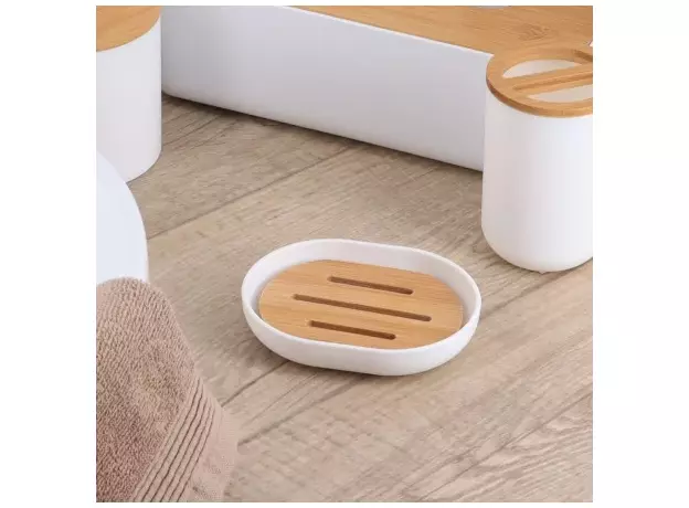 Keramička posuda za sapun Tendance bambus-bela-2