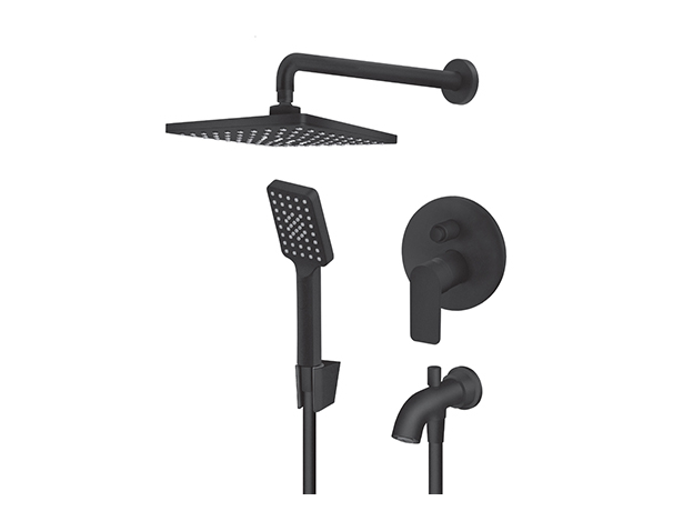 Ugradna baterija za tuš sa izlivom S2 Black, Modeli: Ugradni set (izliv i zidni tuš)-