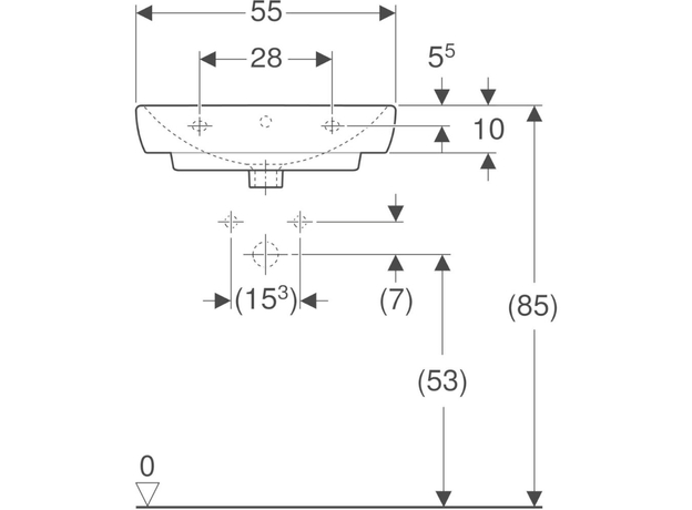 Selnova Square umivaonik 55cm-2