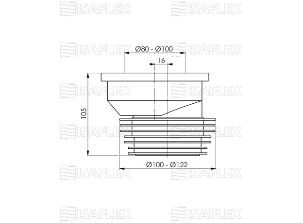 Odvod za wc šolju simplon – ekscentar 20mm-2