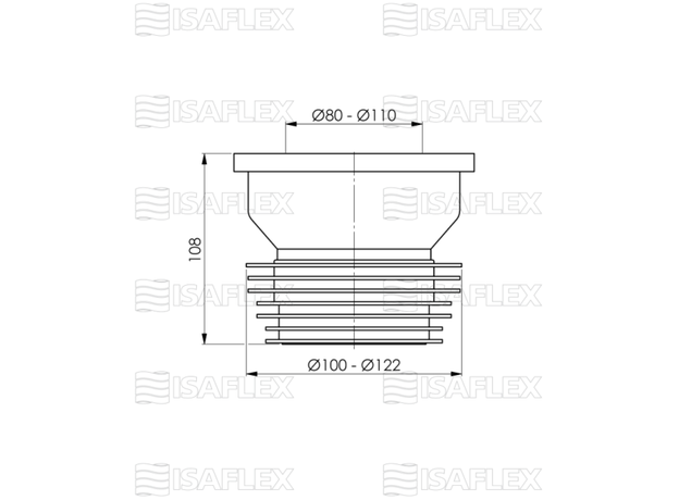 Odvod za wc šolju simplon - ravni-2
