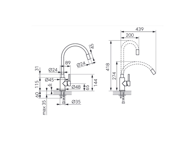 Baterija za sudoperu Zumba Flexy bež, Dostupne boje: Bež-3