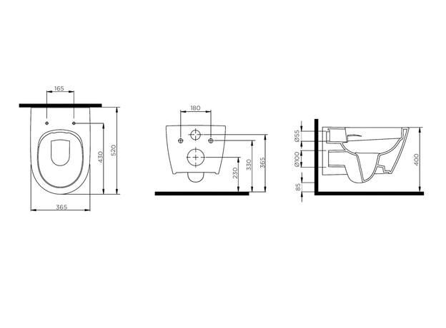Allegro White konzolna WC šolja, Dostupne boje: Bela Sjaj-6