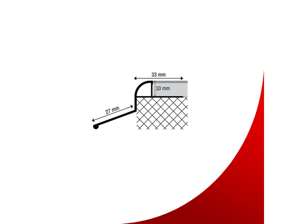 Balkonska okapnica AO-10E 3m/10mm Srebro-mat-2