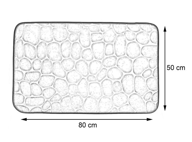 Tepih za kupatilo Pebble 50x80cm Crni, Dostupne boje: Crna, Dimenzija: 50x80-4