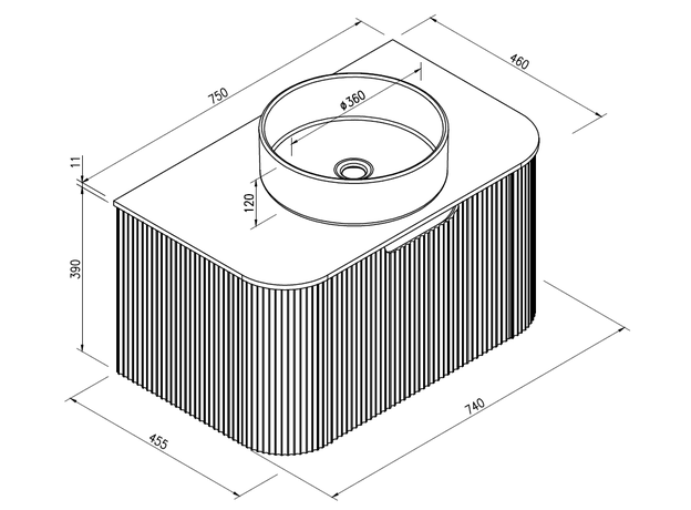 Elegant 75 ormarić Relief Oak, Dostupne boje: Relief Oak, Širina: 75-6
