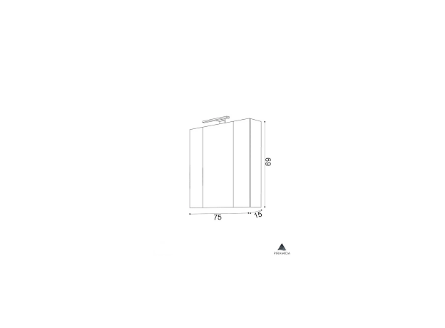 Ormarić sa ogledalom Akva 75 R, Širina: 75-4