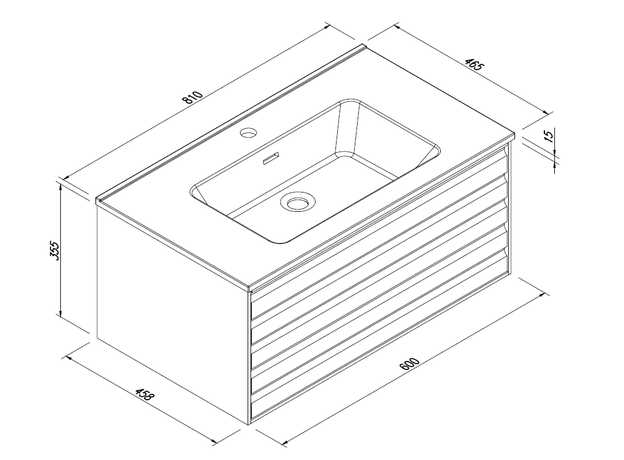 Nature 80 Ormarić Zurich Oak, Širina: 80-3