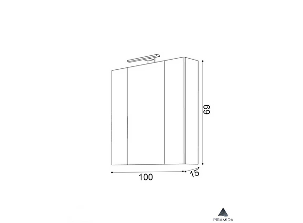 Ormarić sa ogledalom Akva 100cm, Širina: 100-4