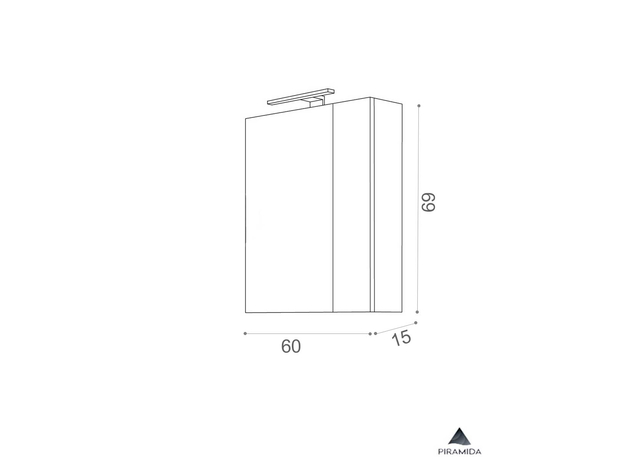 Ormarić sa ogledalom Akva 60cm-4