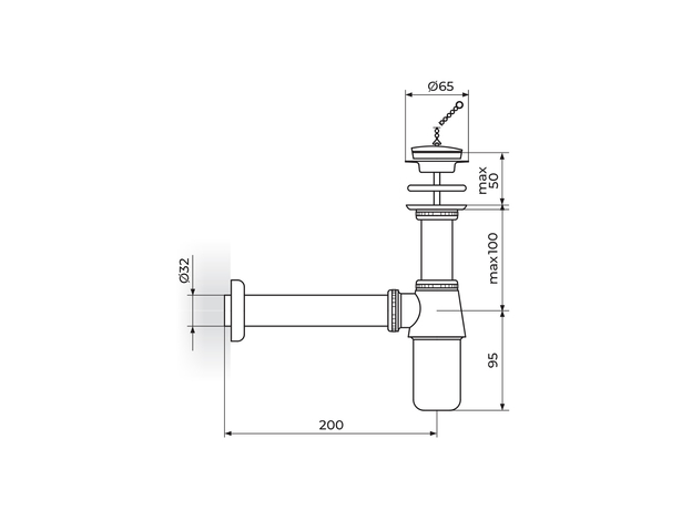 Sifon za lavabo 5/4 S200 Zamak-2