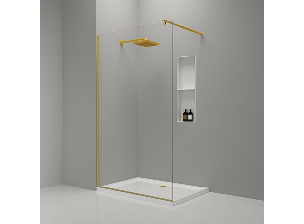 Tuš paravan Semper Walk-in 90cm Gold, Boja profila: Zlatni, Širina: 90-