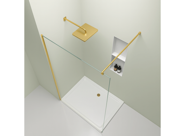 Tuš paravan Semper Walk-in 90cm Gold, Boja profila: Zlatni, Širina: 90-3