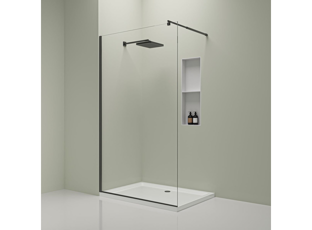 Tuš paravan Semper Walk-in 80cm Black, Boja profila: Mat Crni, Širina: 80-