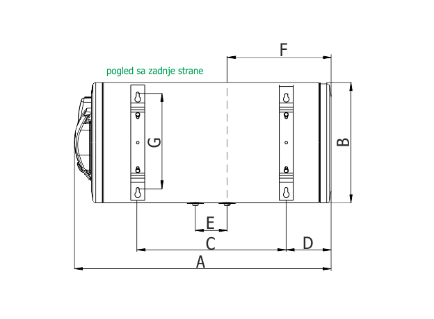 Bojler Termorad 80L BT TR Horizontalni Prohrom-2