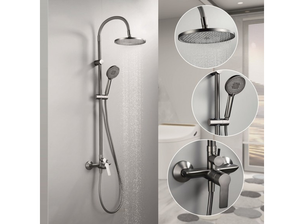 Tuš baterija sa usponskim tušem Alisado Grey, Dostupne boje: Grey-2