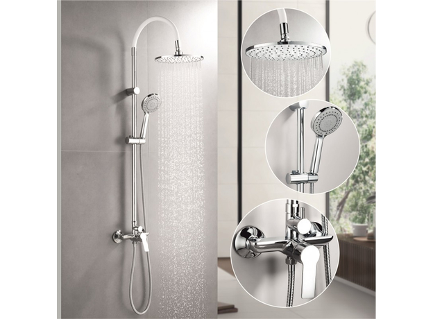 Tuš baterija sa usponskim tušem Alisado White, Dostupne boje: White-2