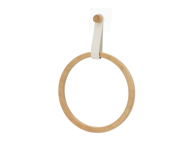 Držač peškira okrugli Tendance samolepljivi Bambus-Beli-