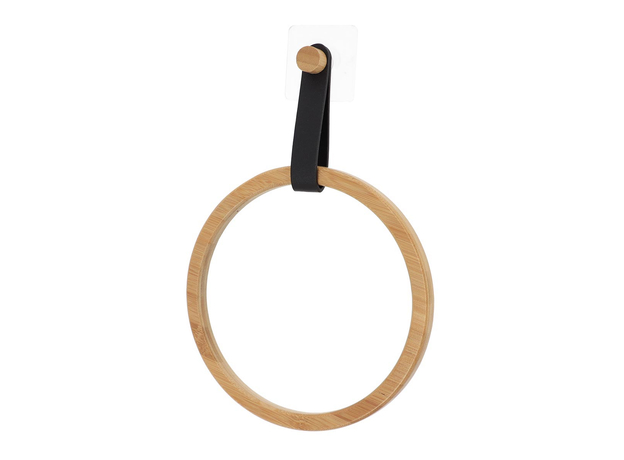 Držač peškira okrugli Tendance samolepljivi Bambus-crna-