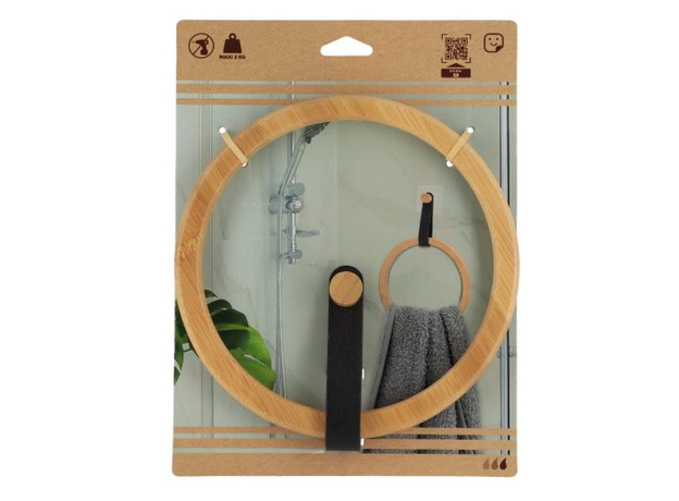 Držač peškira okrugli Tendance samolepljivi Bambus-crna-2