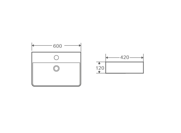 Lavabo Piano 60, Dostupne boje: White, Širina: 60-2