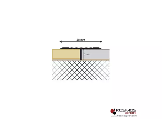 Lajsna T-profil AT-40 2,7m/40mm srebro-mat-2