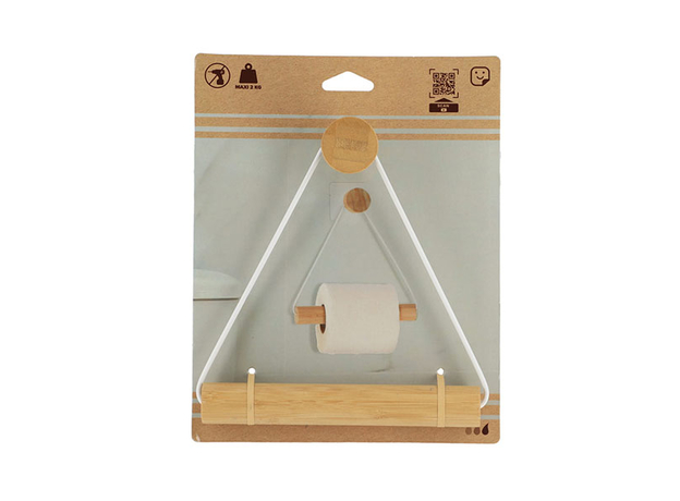 Držač WC papira samolepljivi Tendance Bambus-Bela-4