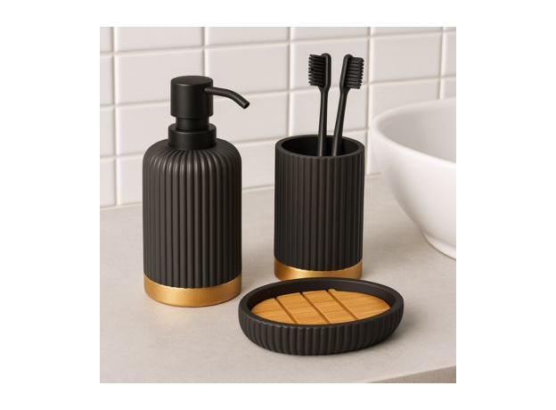 Čaša za četkice Five Modern – crna, Iz kolekcije: Čaša-2