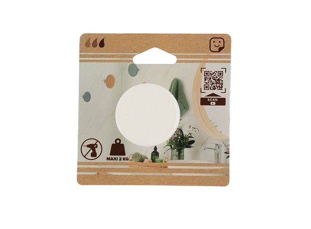 Kukica za peškir samolepljiva Tendance Bambus-Bela 4,5cm-2