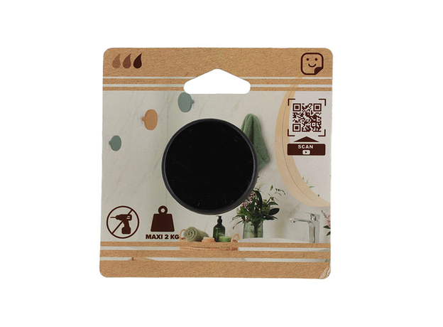 Kukica za peškir samolepljiva Tendance Bambus-Crna 4,5cm-2