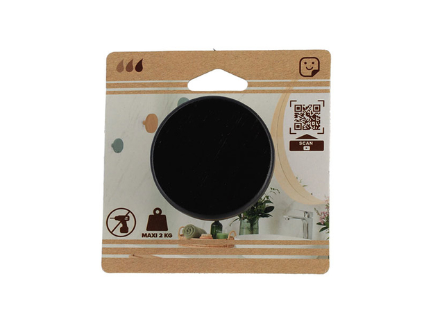 Kukica za peškir samolepljiva Tendance Bambus-Crna 6,5cm-2