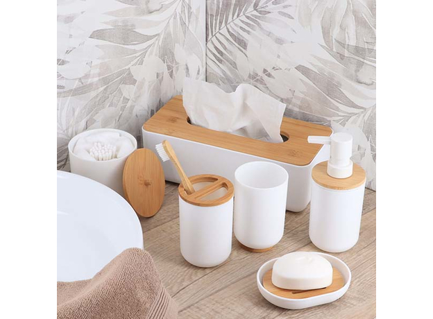 Kutija za vatu Tendance Bambus-Bela-4